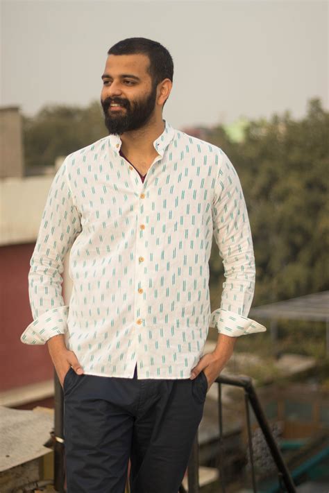 Buy this mandarin collar white shirt from shop on LBB. |lbb