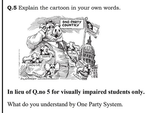 what do you understand by one party system? Explain the cartoon ...