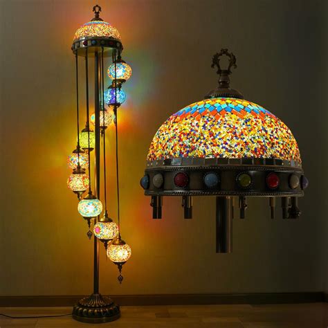 CAutoMart Turkish Mosaic Floor Lamp,Moroccan lamp 9 Globe Floor Lamp ...