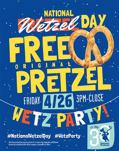 Wetzel’s Pretzels Turns 30 and Celebrates with Free Pretzel Giveaway on ...