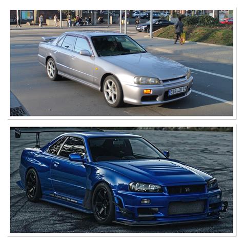 Base level R34 Skyline Sedan vs R34 Skyline GTR : r/LowestVsHighestTrim