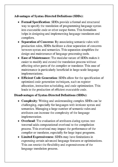 Advantages of Syntax - Advantages of Syntax-Directed Definitions (SDDs ...