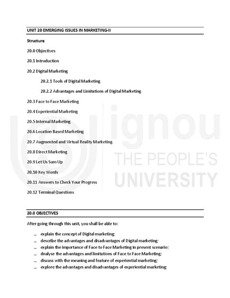 Unit-20 - useful - UNIT 20 EMERGING ISSUES IN MARKETING‐II Structure 20 ...