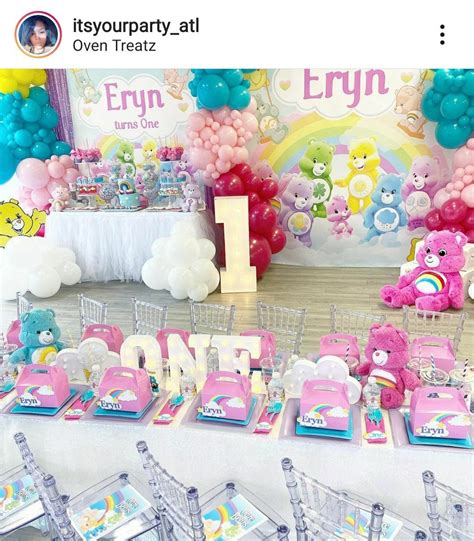 Care Bear Theme 1st birthday party | Care bears birthday party, Care ...
