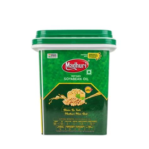 MADHURI Refined Soyabean Oil Cooking Oil, 5LSoya Bean Oils Edible Oil ...