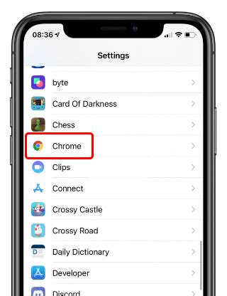 Step 2 - Tap on the Chrome option