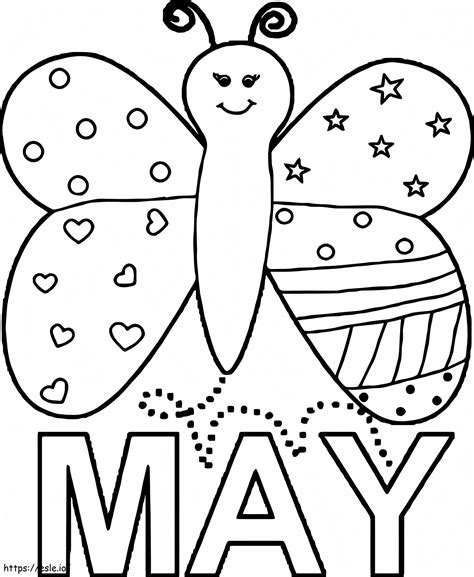 May Butterfly coloring page