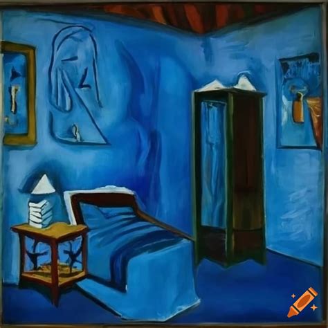 Pablo Picasso's Blue Period painting of a hotel room with a wardrobe ...