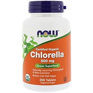NOW Foods - Chlorella Green Superfood Certified Organic 500 mg. - 200 ...