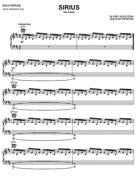 The Alan Parsons Project-Sirius - Chicago Bulls Theme Song Sheet Music ...