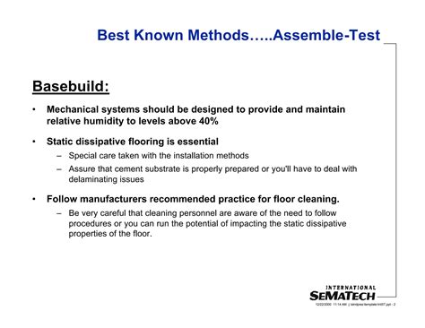 Present Sematech Montaya Electrostatic Discharge Impact and Control ...