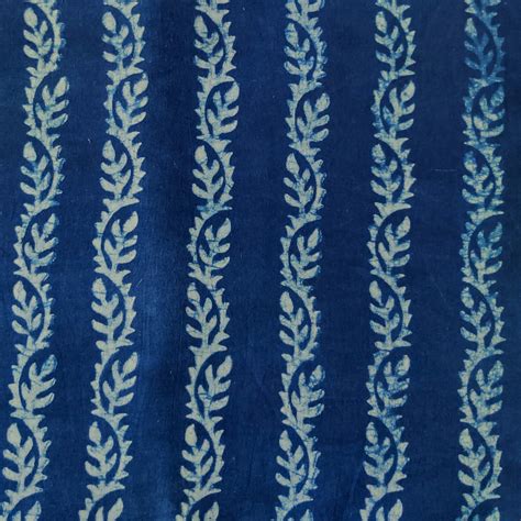 Pure Cotton Special Ankola Indigo With Creeper Hand Block Print Fabric ...
