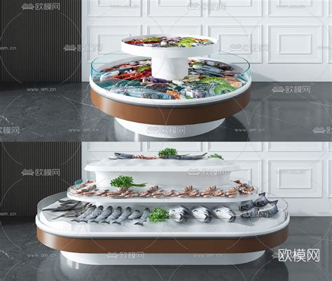 写实超市水产海鲜专柜 超市海鲜模型-现代场景模型库-3ds Max(.max)模型下载-cg模型网