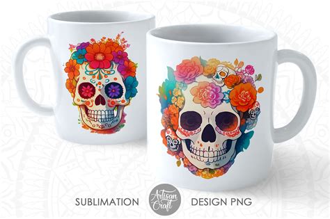 Sugar skull PNG, sublimation design, sugar skull clipart By Artisan ...