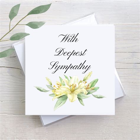 With Deepest Sympathy, Greeting Card, Personalized Greeting Card, Custom Card, Sympathy Gift ...