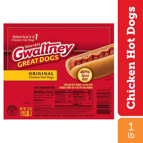 Gwaltney Original Chicken Hot Dogs, 1 lb - Walmart.com