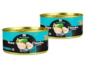 Octoking Tuna Chunks in Spring Water,185gm pack of 2 : Amazon.in ...
