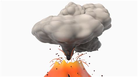 3D Stylized Erupting Volcano Green | 3D Molier International