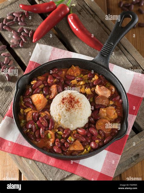 Red beans and rice. Creole food Louisiana USA Stock Photo - Alamy