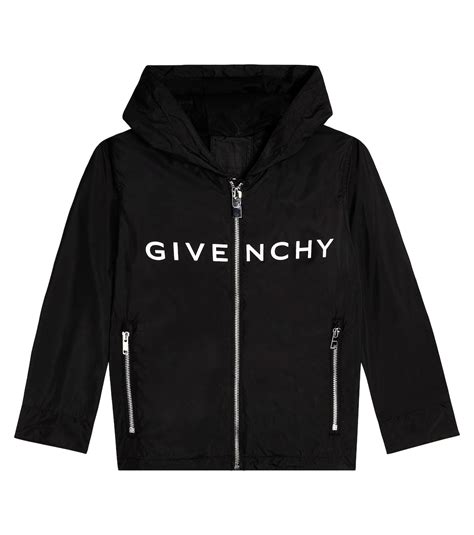 Logo technical hooded jacket in black - Givenchy Kids | Mytheresa