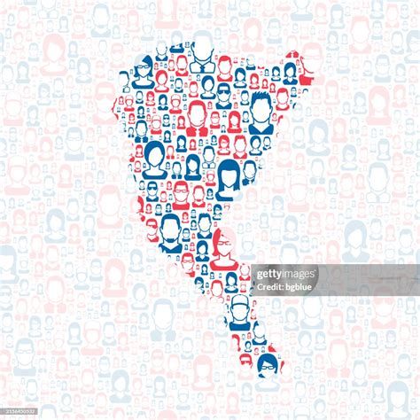 Marion County South Carolina Map With Blue And Red People High-Res ...