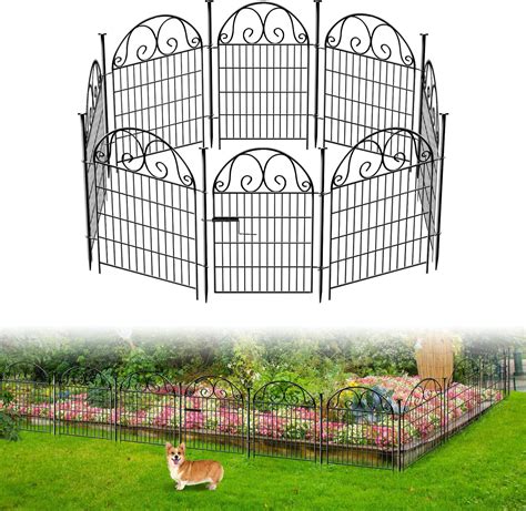 Amazon.com : Garden Fence with Gate 24in(H)×16.5Ft(L), 8 Fence Panels ...