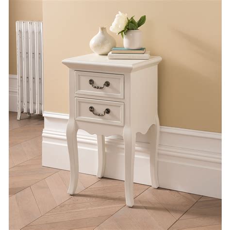 Etienne White Antique French Style Bedside Table | French Bedsides Tables