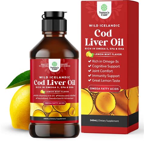 Amazon.com: Icelandic Wild Caught Cod Liver Oil Liquid - Fish Oil Drops ...