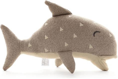 Buy Pluchi Baby Shark Cotton Knitted Stuffed Soft Toy (Stone & Natural ...