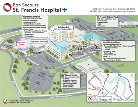 Bon Secours St. Francis Medical Center Hospital Map (2024-2021) - All Maps