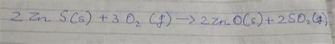 chemical reaction when zinc sulphide is heated in air - Brainly.in