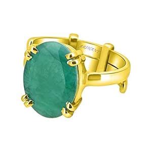 Arihant Gems & Jewels® Adjustable Ashtadhatu Emerald (Panna) Ring – 3. ...