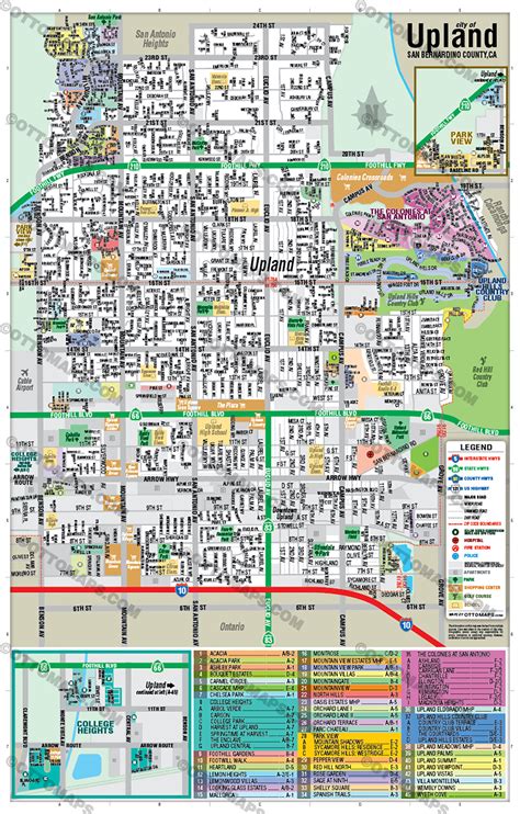 Upland Map, San Bernardino County, CA - FILES - PDF and AI, editable ...