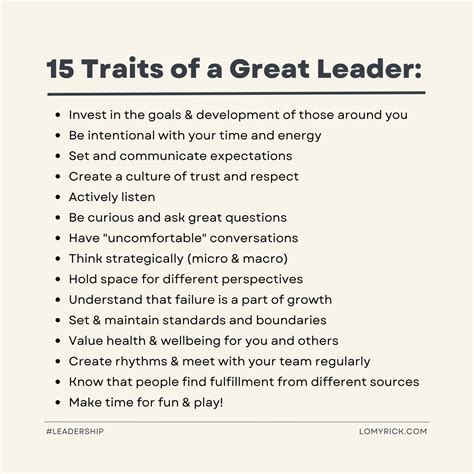 15 Traits of Great Leaders | Keys to Successful Leadership — Lo Myrick