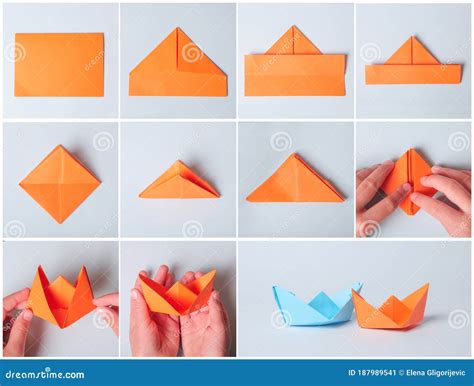 Step by Step Photo Instruction. How To Make Origami Paper Boat. DIY for ...