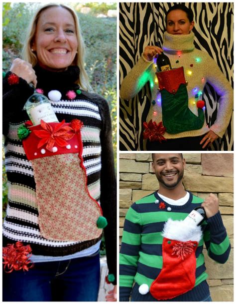 Sew a stocking to a sweater, and voila! Ugly Christmas sweater that ...