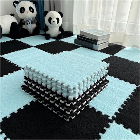 ZfiSh 100Pcs Foam Plush Interlocking Floor Mats, Foam Puzzle Floor Mat ...
