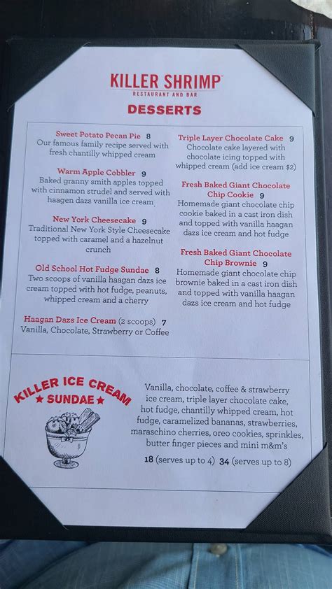 Menu at Killer Shrimp pub & bar, Marina del Rey, Admiralty Way