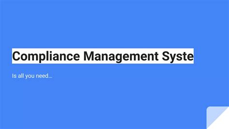 Compliance Management System | PPTX