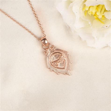 Shri Krishna with Mor Pankh Rose Gold Silver Locket – Prabhubhakti