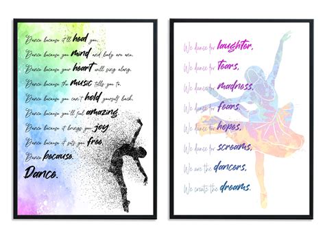 Dancer Gift Inspirational Poem Print Set of 2 Ballet Gift - Etsy
