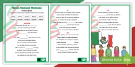 Hoja de actividad: Búsqueda de palabras del Himno Nacional