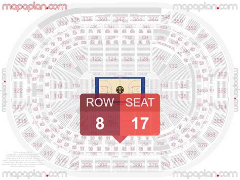 Ball Arena seat & row numbers detailed seating chart, Denver - MapaPlan.com
