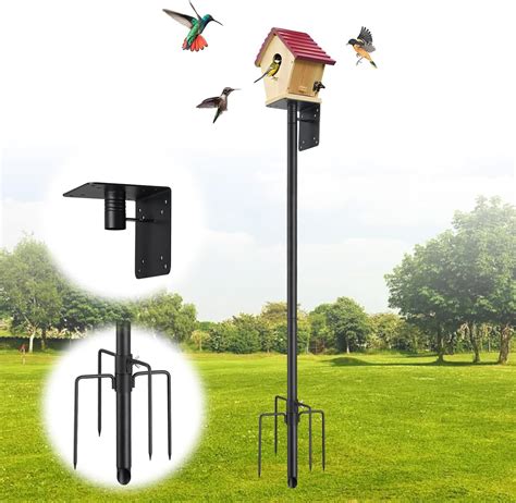Amazon.com : Bird House Pole,74 Inch Heavy Duty Bird Feeder Pole Mount ...