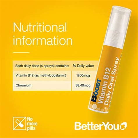 Buy BetterYou Boost Vegan Vitamin B12 Oral Spray | Organic Daily ...