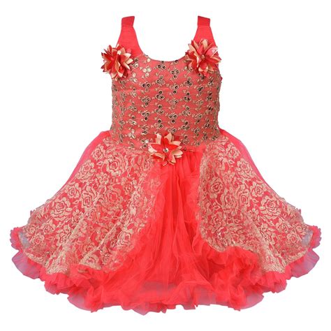 Buy Wish Karo Baby Girls Frock Dress (DN fe1223t_Red_6-12 Mths) at ...