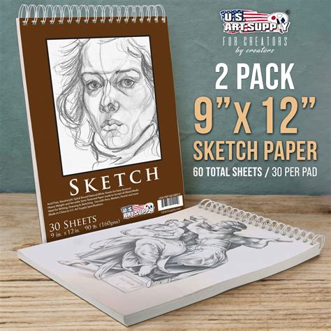 Snapklik.com : US Art Supply 9”x12 Premium Heavy-Weight Paper Spiral ...