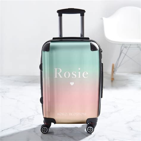 Kids Personalised Suitcase | Rainbow Ombre | Personalised kids, Kids ...