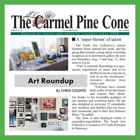 YAC mentioned in The Carmel Pine Cone! — Youth Arts Collective