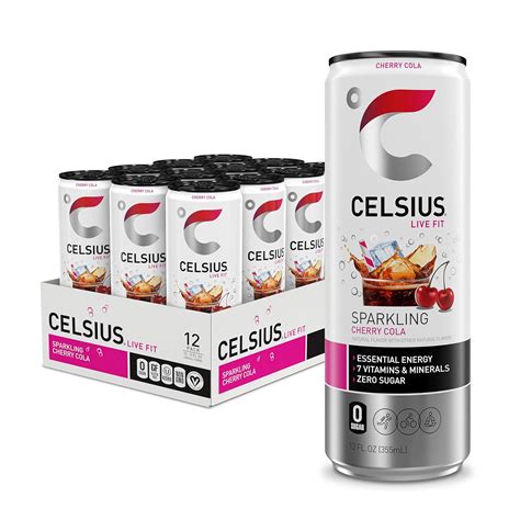Amazon.com : CELSIUS Sparkling Cherry Cola, Sugar Free Energy Drink, 12 ...